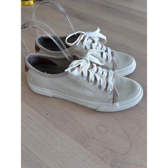 Frye Shoes - Frye Cream Canvas‎ Lace Up Sneakers Casual Shoes
